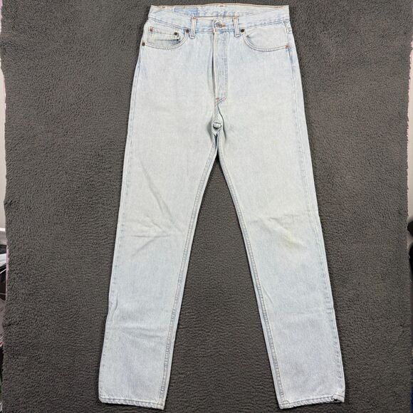 Vtg Levis 501 Jeans Mens 34x36 Blue Straight Fit Light Wash Button Fly Y2K 90s - Picture 1 of 16